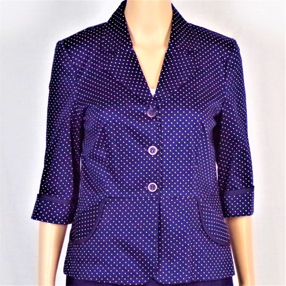 CHAPTER ONE size 8P navy-blue/white blazer